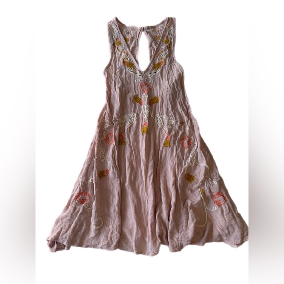 Free People Adelaide festival slip dress Blush XS NWOT - Picture 6 of 16